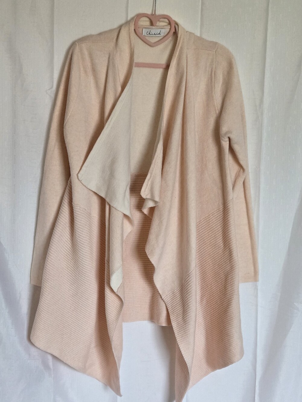 Chicwish Blush Pink Waterfall Open-Front Cardigan